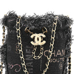 Denim Quilted Mood Mini Bucket With Chain Black Multicolor