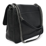 Grained Lambskin Monogram Large Niki Chain Satchel Black
