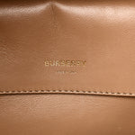 Smooth Calfskin Canvas Medium Cube Bowling Bag Malt Brown