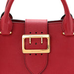 Soft Grain Calfskin Small Buckle Tote Parade Red