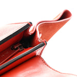 Drummed Calfskin Small Trapeze Vermillion