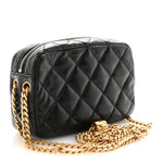 Lambskin Quilted Mini Pillow Crush Camera Case Black