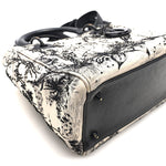 Calfskin Toile de Jouy Carnivora Medium Lady Dior White Black