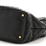 Calfskin Chevron Quilted Surpique Tote Black