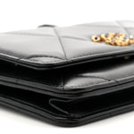 Lambskin Quilted Chanel 19 Wallet On Chain WOC Black