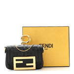 Nappa Matisse FF Embossed Nano Maxi Buckle Baguette Charm Black