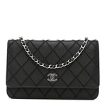 Calfskin Whipstitch Wallet On Chain WOC Black
