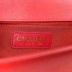 Caviar Quilted Medium Boy Flap Red