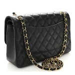 Caviar Quilted Jumbo Double Flap Black