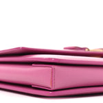 Printed Calfskin Vara Bow Chain Flap Crossbody Fuchsia