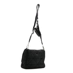 Re-Nylon Quilted Padded Flap Shoulder Bag Black