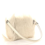 Faux Fur XS Lock Antigona Shoulder Bag White