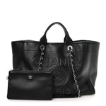 Calfskin Medium Deauville Tote Black