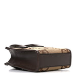 Monogram Jumbo GG Textured Dollar Calfskin Web Mini Vertical Tote Camel Ebony New Acero