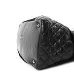 Aged Calfskin Pony Hair Quilted Small Miss Pony Drawstring Tote Black