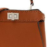 Cuoio Romano Snakeskin Selleria Mini Peekaboo Iconic Satchel Cappuccino