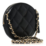 Lambskin Mini Camellia Bouquet Clutch With Chain Black