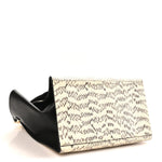 Snakeskin Calfskin Medium Trapeze White Black