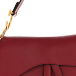 Grained Calfskin Saddle Bag Red