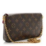 Monogram Pochette Felicie Chain Wallet Fuchsia
