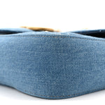 Denim Matelasse Pearl Studded Mini GG Marmont Shoulder Bag Blue