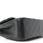 Lambskin Quilted Jumbo Double Flap Black