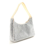 Satin Crystal Mini Re-Edition 2000 Bag White