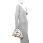 Calfskin Mini Swan Chain Shoulder Bag Almond