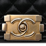 Caviar Quilted Small Boy Flap Black