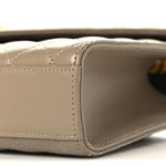 Grain De Poudre Textured Mixed Matelasse Medium Triquilt Monogram Satchel Dusty Grey