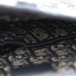 Oblique Embroidered Saddle Bag Blue