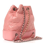 Aged Calfskin Quilted Small Gabrielle Backpack Pink