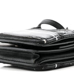 Faux Calfskin Fabric Sneakerhead Crossbody Wallet Black