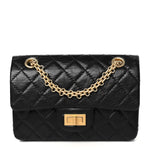 Aged Calfskin Quilted 2.55 Reissue Mini Flap Black