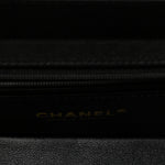 Shiny Calfskin Quilted Top Handle Box Bag Black