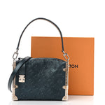 Calfskin Debossed Monogram Side Trunk Moon Bleu