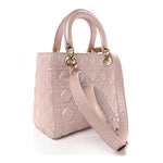 Pearly Lambskin Cannage Medium Lady Dior Lotus