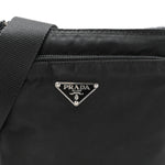 Nylon Small Flat Messenger Bag Black