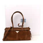 Suede Triangle Medium Bonnie Shoulder Bag Cacao