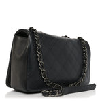 Calfskin Diamond Embossed Medium New Chic Flap Dark Grey