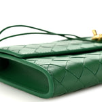 Nappa Intrecciato Long Andiamo Top Handle Clutch Jungle