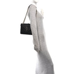 Grain De Poudre Textured Mixed Matelasse Triquilt Medium Monogram Satchel Black