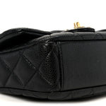 Grained Lambskin Quilted Mini Flap Black