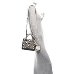 Metallic Lambskin Cannage Small My ABCDior Lady Dior Dark Silver
