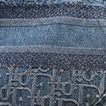 Oblique Embroidered Saddle Bag Denim Blue