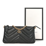 Calfskin Matelasse Mini GG Marmont Chain Bag Black
