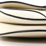 Grained Calfskin Mini Saddle Bag White