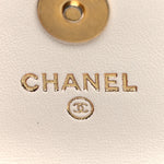 Lambskin Quilted Pearl Crush Clutch With Chain White