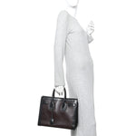 Calfskin Bi-Color Small Sac De Jour Burgundy Black