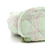 Tweed Quilted Chanel 19 Backpack Green Pink